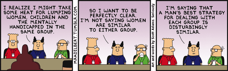 Illustration for article titled MRA Dilbert says what Scott Adams is actually thinking